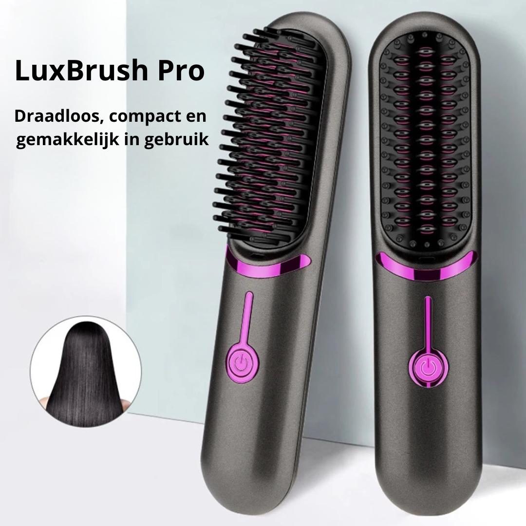 LuxBrush Pro - Draadloze Stylingborstel voor Perfect Haar, Altijd en Overal